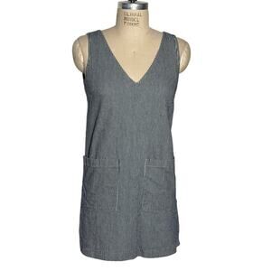 Louche Sleeveless Hickory Stripes Mini Dress Size Small